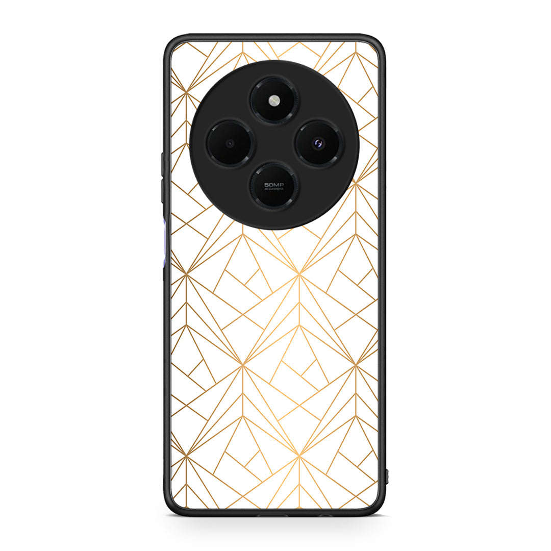 111 - Xiaomi Redmi 14C NFC / A3 Pro / Poco 75 4G / 5G Luxury White Geometric case, cover, bumper