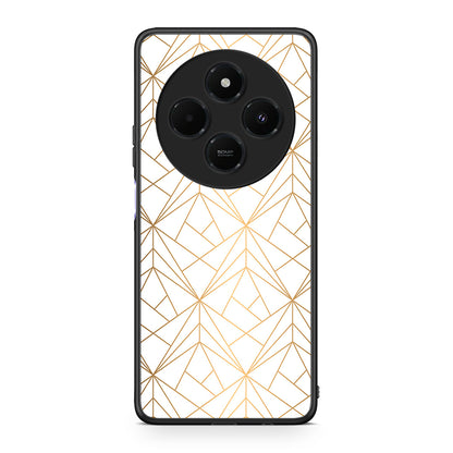 111 - Xiaomi Redmi 14C NFC / A3 Pro / Poco 75 4G / 5G Luxury White Geometric case, cover, bumper