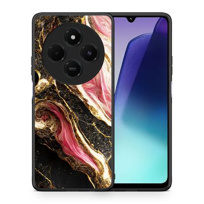 Θήκη Xiaomi Redmi 14C NFC / A3 Pro / Poco 75 4G / 5G Glamorous Pink Marble από τη Smartfits με σχέδιο στο πίσω μέρος και μαύρο περίβλημα | Xiaomi Redmi 14C NFC / A3 Pro / Poco 75 4G / 5G Glamorous Pink Marble case with colorful back and black bezels