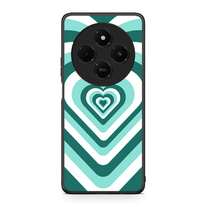 Xiaomi Redmi 14C NFC / A3 Pro / Poco 75 4G / 5G Green Hearts θήκη από τη Smartfits με σχέδιο στο πίσω μέρος και μαύρο περίβλημα | Smartphone case with colorful back and black bezels by Smartfits