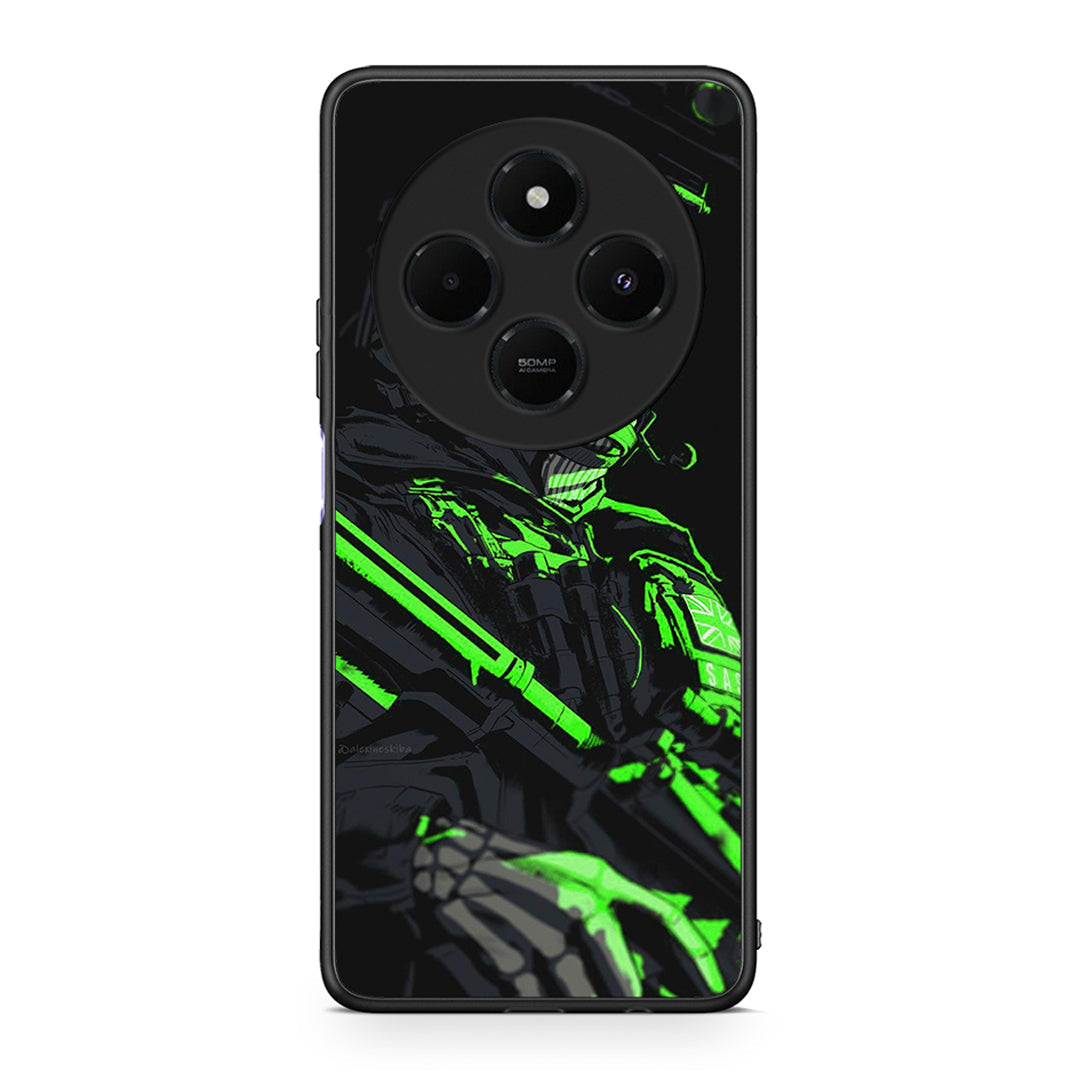 Xiaomi Redmi 14C NFC / A3 Pro / Poco 75 4G / 5G Green Soldier Θήκη Αγίου Βαλεντίνου από τη Smartfits με σχέδιο στο πίσω μέρος και μαύρο περίβλημα | Smartphone case with colorful back and black bezels by Smartfits