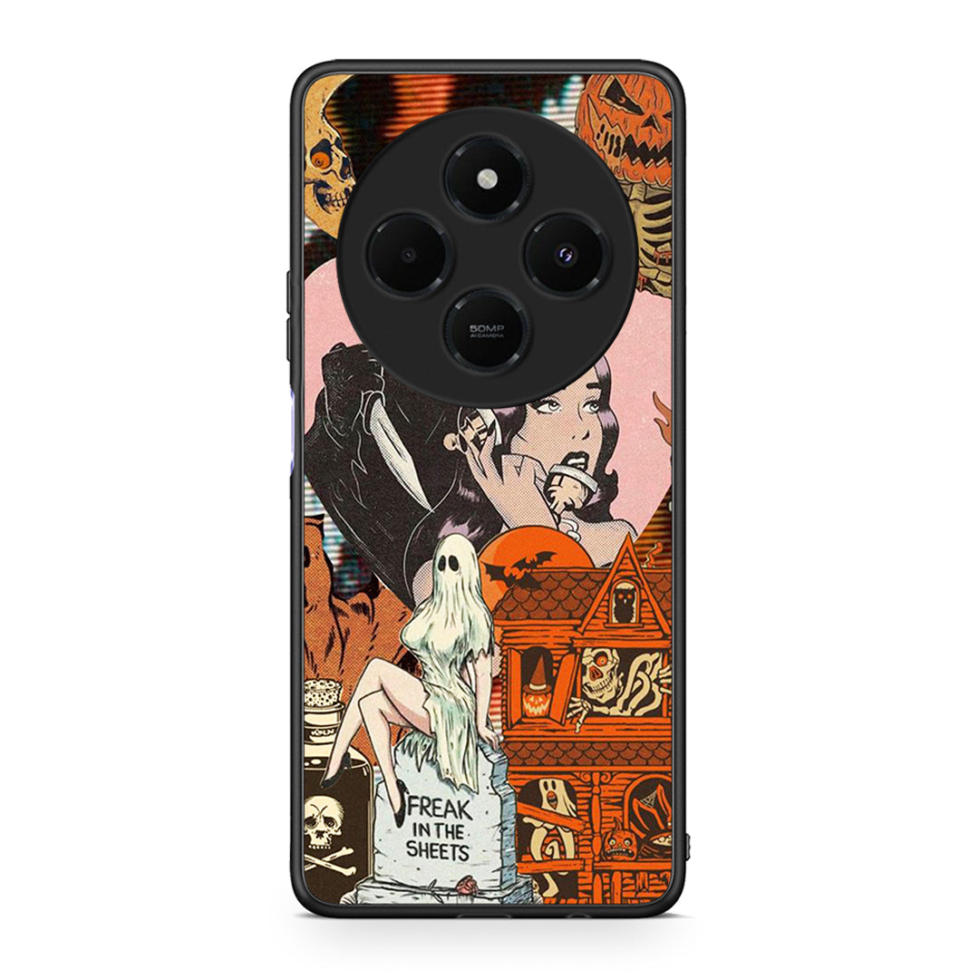 Xiaomi Redmi 14C NFC / A3 Pro / Poco 75 4G / 5G Halloween Collage Θήκη από τη Smartfits με σχέδιο στο πίσω μέρος και μαύρο περίβλημα | Smartphone case with colorful back and black bezels by Smartfits