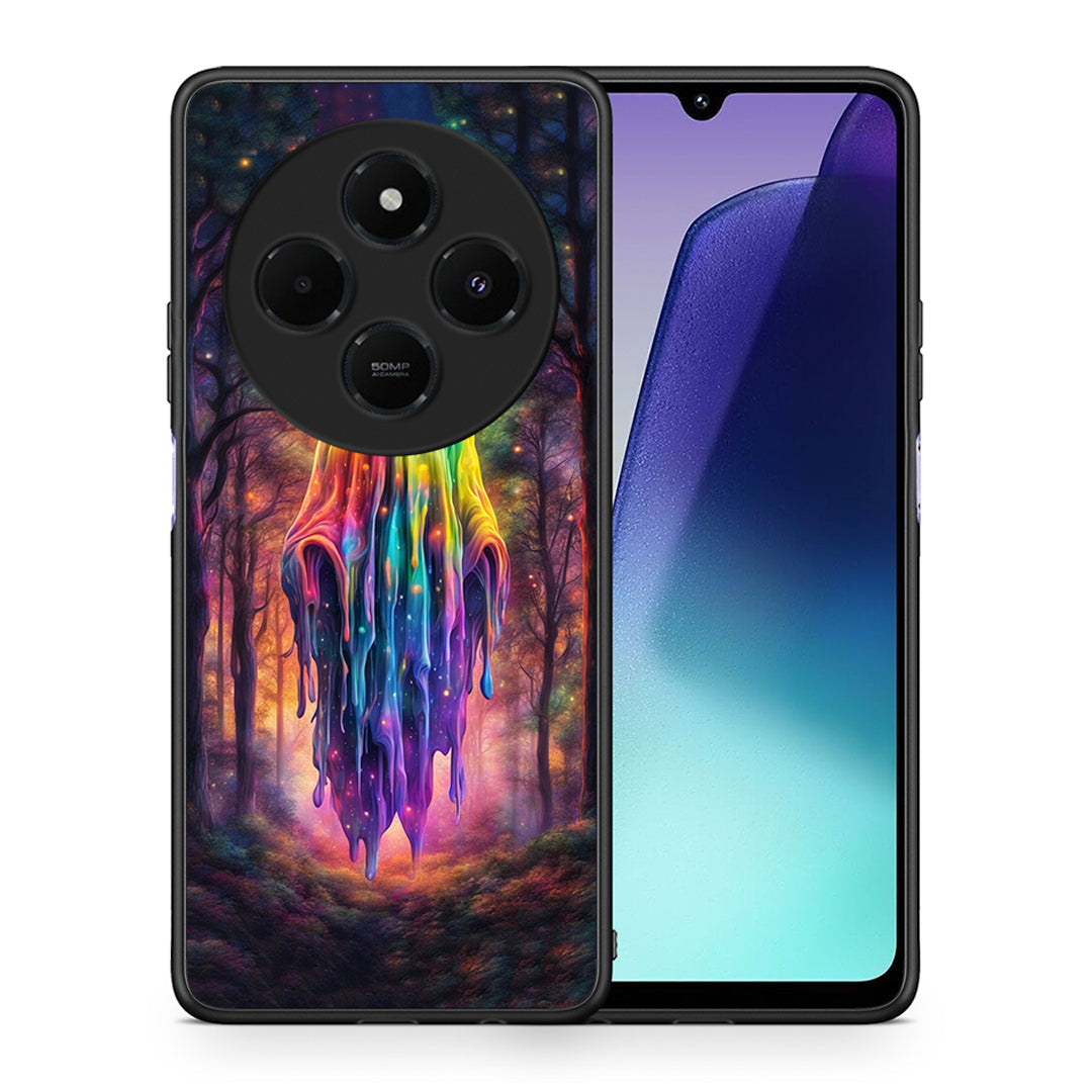 Θήκη Xiaomi Redmi 14C NFC / A3 Pro / Poco 75 4G / 5G Halloween Ghost από τη Smartfits με σχέδιο στο πίσω μέρος και μαύρο περίβλημα | Xiaomi Redmi 14C NFC / A3 Pro / Poco 75 4G / 5G Halloween Ghost case with colorful back and black bezels