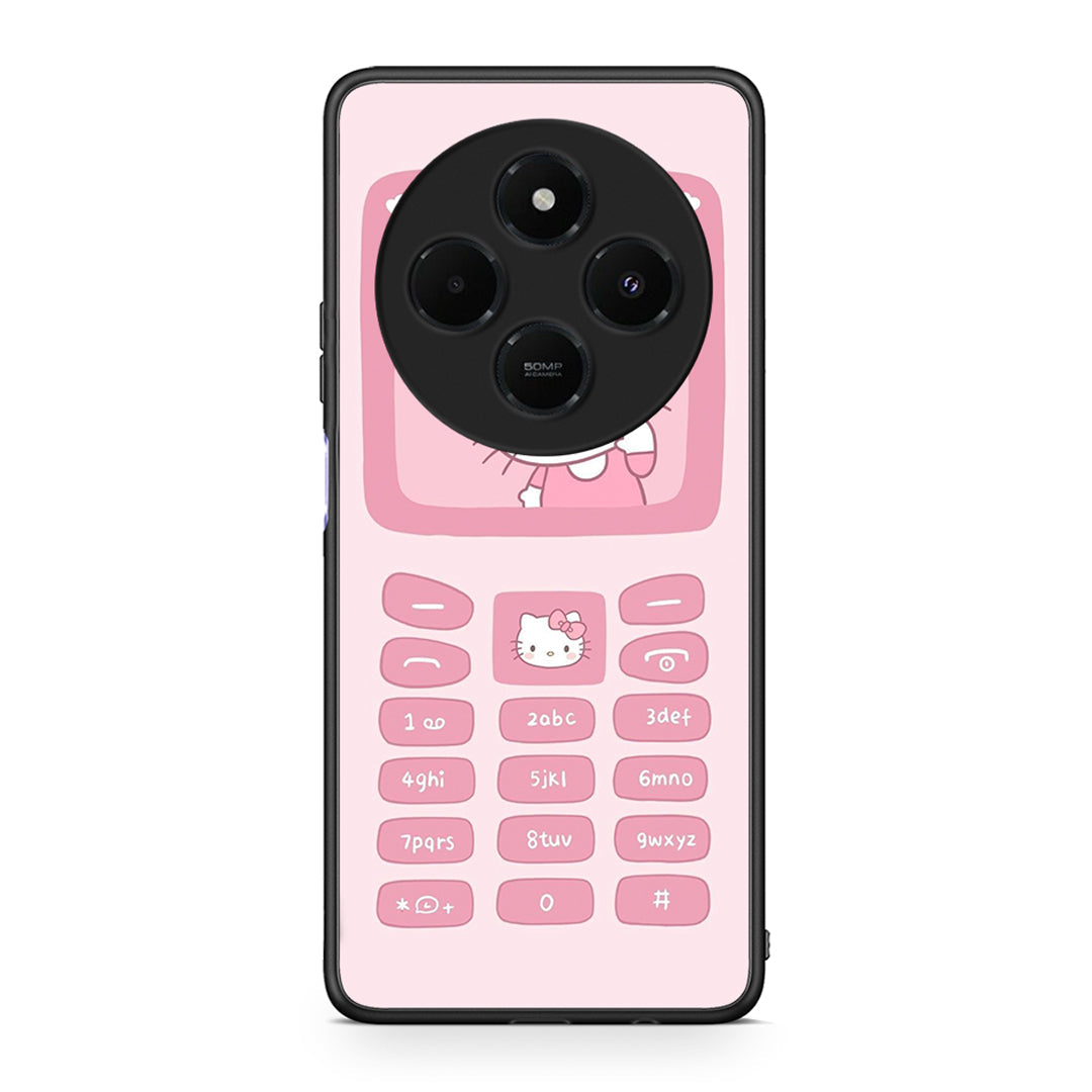 Xiaomi Redmi 14C NFC / A3 Pro / Poco 75 4G / 5G Hello Kitten Θήκη Αγίου Βαλεντίνου από τη Smartfits με σχέδιο στο πίσω μέρος και μαύρο περίβλημα | Smartphone case with colorful back and black bezels by Smartfits
