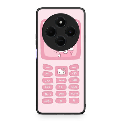 Xiaomi Redmi 14C NFC / A3 Pro / Poco 75 4G / 5G Hello Kitten Θήκη Αγίου Βαλεντίνου από τη Smartfits με σχέδιο στο πίσω μέρος και μαύρο περίβλημα | Smartphone case with colorful back and black bezels by Smartfits