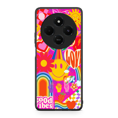 Xiaomi Redmi 14C NFC / A3 Pro / Poco 75 4G / 5G Hippie Love θήκη από τη Smartfits με σχέδιο στο πίσω μέρος και μαύρο περίβλημα | Smartphone case with colorful back and black bezels by Smartfits