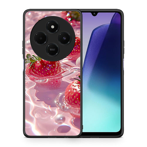 Θήκη Xiaomi Redmi 14C NFC / A3 Pro / Poco 75 4G / 5G Juicy Strawberries από τη Smartfits με σχέδιο στο πίσω μέρος και μαύρο περίβλημα | Xiaomi Redmi 14C NFC / A3 Pro / Poco 75 4G / 5G Juicy Strawberries case with colorful back and black bezels