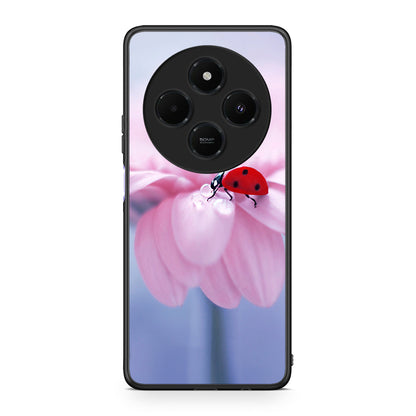Xiaomi Redmi 14C NFC / A3 Pro / Poco 75 4G / 5G Ladybug Flower θήκη από τη Smartfits με σχέδιο στο πίσω μέρος και μαύρο περίβλημα | Smartphone case with colorful back and black bezels by Smartfits