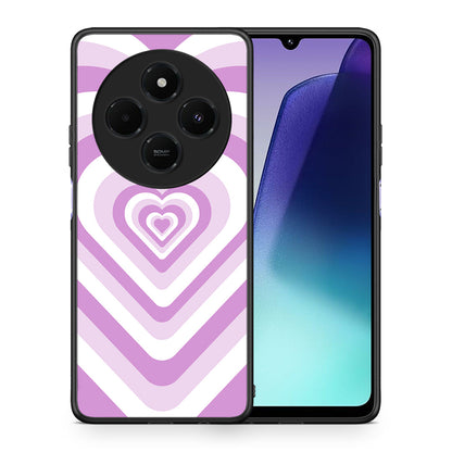 Θήκη Xiaomi Redmi 14C NFC / A3 Pro / Poco 75 4G / 5G Lilac Hearts από τη Smartfits με σχέδιο στο πίσω μέρος και μαύρο περίβλημα | Xiaomi Redmi 14C NFC / A3 Pro / Poco 75 4G / 5G Lilac Hearts case with colorful back and black bezels