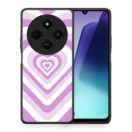 Θήκη Xiaomi Redmi 14C NFC / A3 Pro / Poco 75 4G / 5G Lilac Hearts από τη Smartfits με σχέδιο στο πίσω μέρος και μαύρο περίβλημα | Xiaomi Redmi 14C NFC / A3 Pro / Poco 75 4G / 5G Lilac Hearts case with colorful back and black bezels