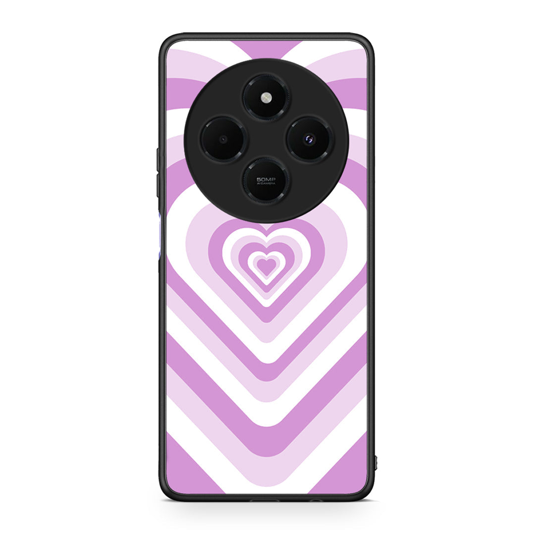 Xiaomi Redmi 14C NFC / A3 Pro / Poco 75 4G / 5G Lilac Hearts θήκη από τη Smartfits με σχέδιο στο πίσω μέρος και μαύρο περίβλημα | Smartphone case with colorful back and black bezels by Smartfits