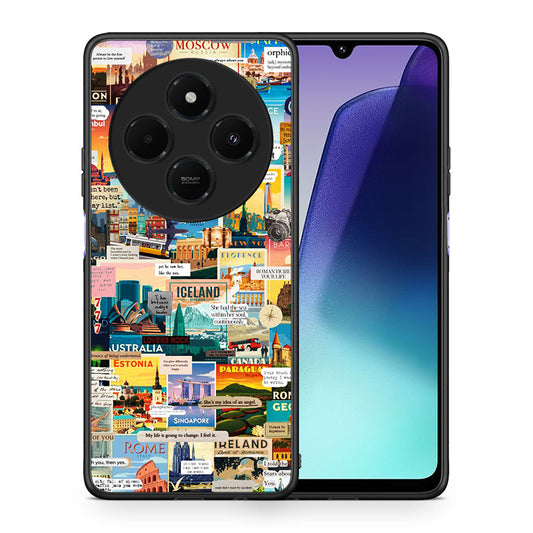 Θήκη Xiaomi Redmi 14C NFC / A3 Pro / Poco 75 4G / 5G Live To Travel από τη Smartfits με σχέδιο στο πίσω μέρος και μαύρο περίβλημα | Xiaomi Redmi 14C NFC / A3 Pro / Poco 75 4G / 5G Live To Travel case with colorful back and black bezels