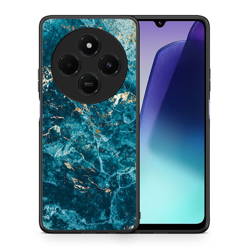Θήκη Xiaomi Redmi 14C NFC / A3 Pro / Poco 75 4G / 5G Marble Blue από τη Smartfits με σχέδιο στο πίσω μέρος και μαύρο περίβλημα | Xiaomi Redmi 14C NFC / A3 Pro / Poco 75 4G / 5G Marble Blue case with colorful back and black bezels
