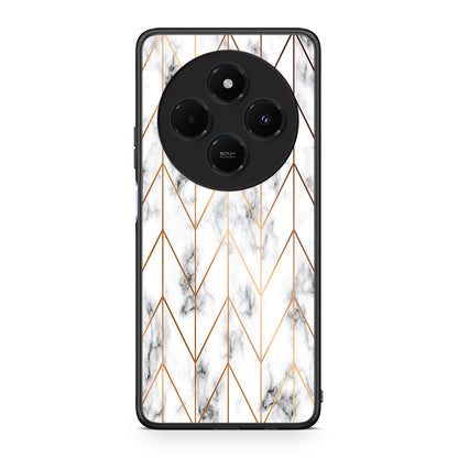 44 - Xiaomi Redmi 14C NFC / A3 Pro / Poco 75 4G / 5G Gold Geometric Marble case, cover, bumper