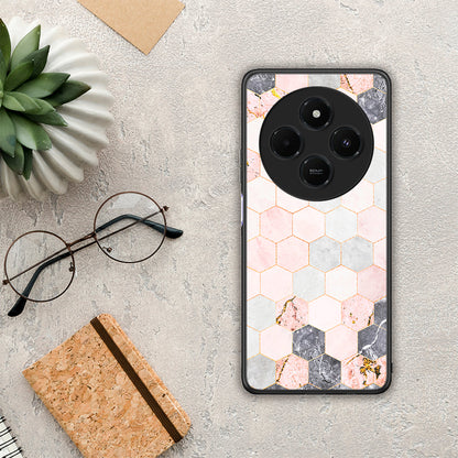 Marble Hexagon Pink - Xiaomi Redmi 14C NFC / A3 Pro / Poco 75 4G / 5G θήκη