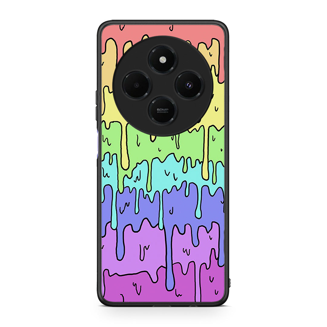 Xiaomi Redmi 14C NFC / A3 Pro / Poco 75 4G / 5G Melting Rainbow θήκη από τη Smartfits με σχέδιο στο πίσω μέρος και μαύρο περίβλημα | Smartphone case with colorful back and black bezels by Smartfits