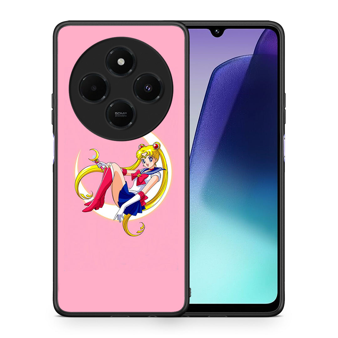 Θήκη Xiaomi Redmi 14C NFC / A3 Pro / Poco 75 4G / 5G Moon Girl από τη Smartfits με σχέδιο στο πίσω μέρος και μαύρο περίβλημα | Xiaomi Redmi 14C NFC / A3 Pro / Poco 75 4G / 5G Moon Girl case with colorful back and black bezels