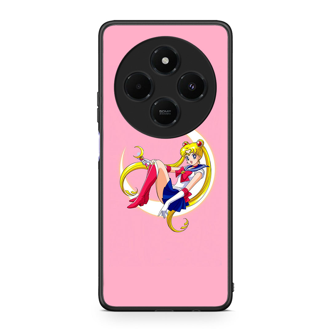 Xiaomi Redmi 14C NFC / A3 Pro / Poco 75 4G / 5G Moon Girl θήκη από τη Smartfits με σχέδιο στο πίσω μέρος και μαύρο περίβλημα | Smartphone case with colorful back and black bezels by Smartfits