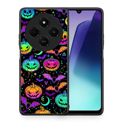 Θήκη Xiaomi Redmi 14C NFC / A3 Pro / Poco 75 4G / 5G Neon Halloween από τη Smartfits με σχέδιο στο πίσω μέρος και μαύρο περίβλημα | Xiaomi Redmi 14C NFC / A3 Pro / Poco 75 4G / 5G Neon Halloween case with colorful back and black bezels