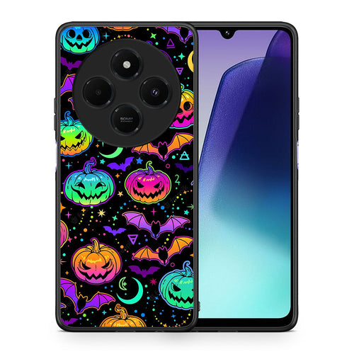Θήκη Xiaomi Redmi 14C NFC / A3 Pro / Poco 75 4G / 5G Neon Halloween από τη Smartfits με σχέδιο στο πίσω μέρος και μαύρο περίβλημα | Xiaomi Redmi 14C NFC / A3 Pro / Poco 75 4G / 5G Neon Halloween case with colorful back and black bezels