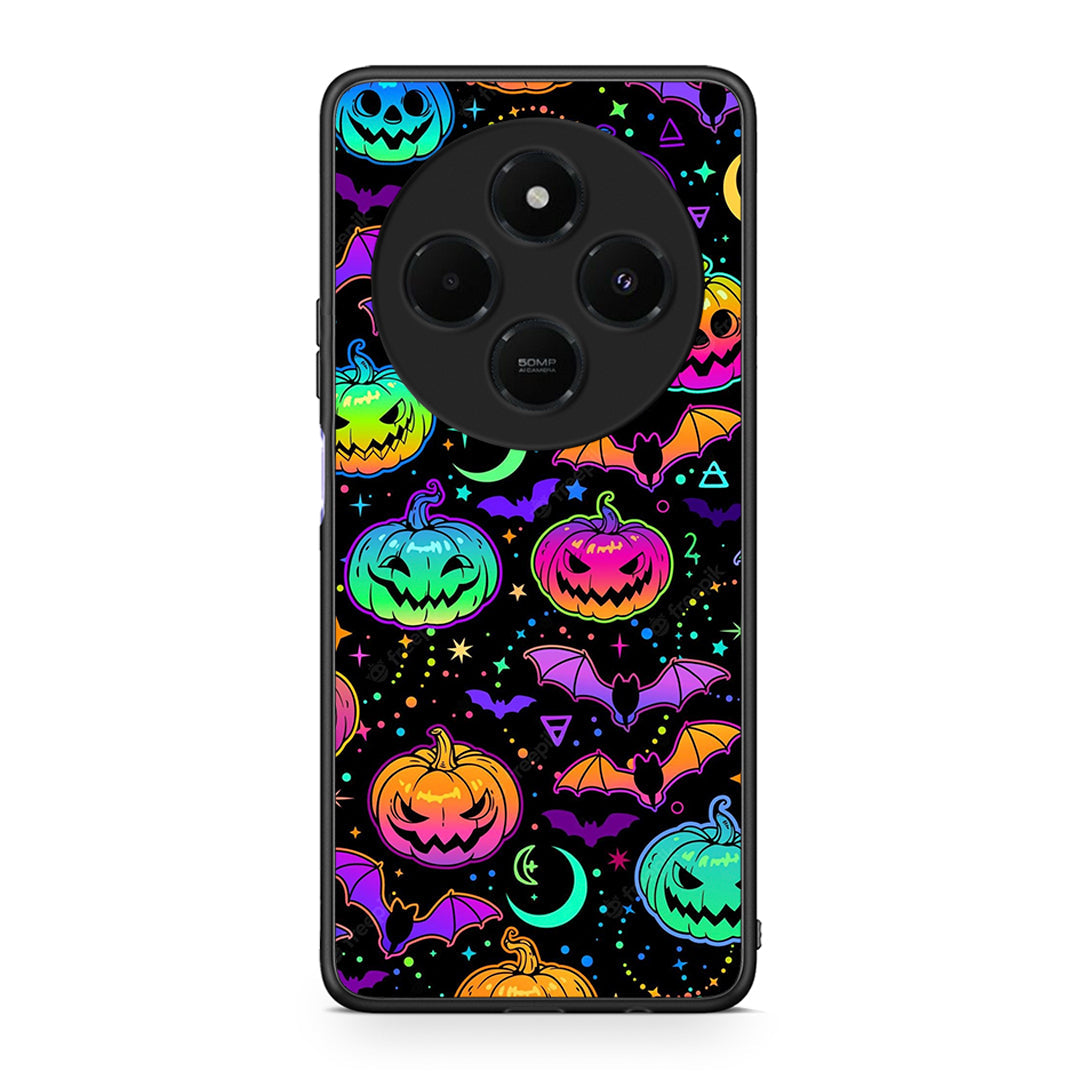 Xiaomi Redmi 14C NFC / A3 Pro / Poco 75 4G / 5G Neon Halloween θήκη από τη Smartfits με σχέδιο στο πίσω μέρος και μαύρο περίβλημα | Smartphone case with colorful back and black bezels by Smartfits