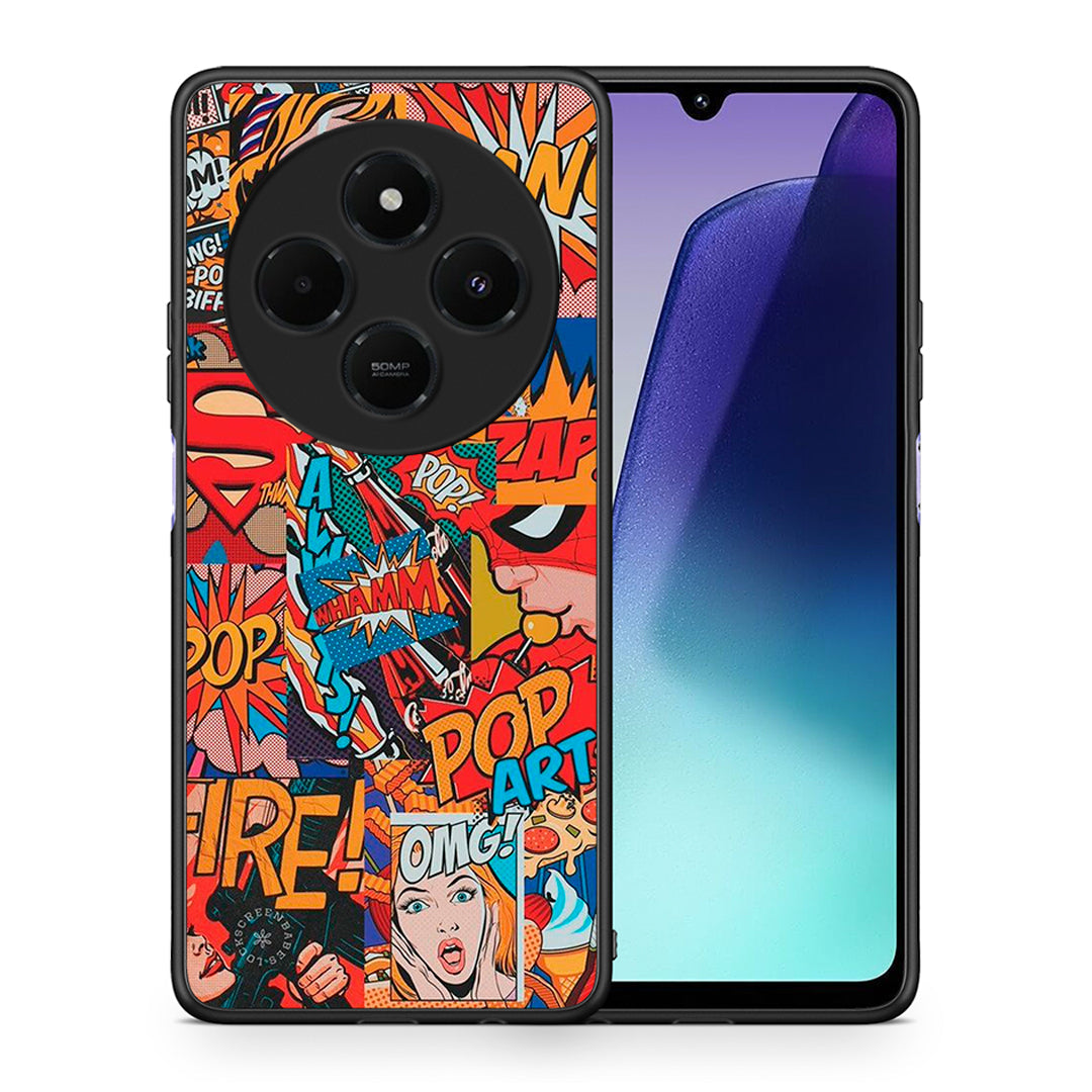 Θήκη Xiaomi Redmi 14C NFC / A3 Pro / Poco 75 4G / 5G PopArt OMG από τη Smartfits με σχέδιο στο πίσω μέρος και μαύρο περίβλημα | Xiaomi Redmi 14C NFC / A3 Pro / Poco 75 4G / 5G PopArt OMG case with colorful back and black bezels