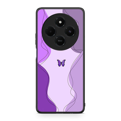 Xiaomi Redmi 14C NFC / A3 Pro / Poco 75 4G / 5G Purple Mariposa Θήκη Αγίου Βαλεντίνου από τη Smartfits με σχέδιο στο πίσω μέρος και μαύρο περίβλημα | Smartphone case with colorful back and black bezels by Smartfits