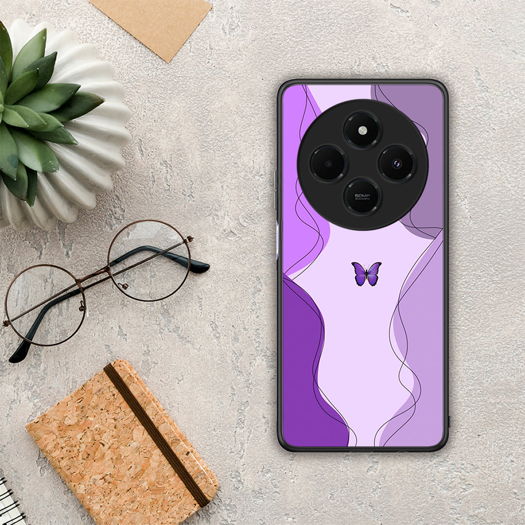 Purple Mariposa - Xiaomi Redmi 14C NFC / A3 Pro / Poco 75 4G / 5G θήκη