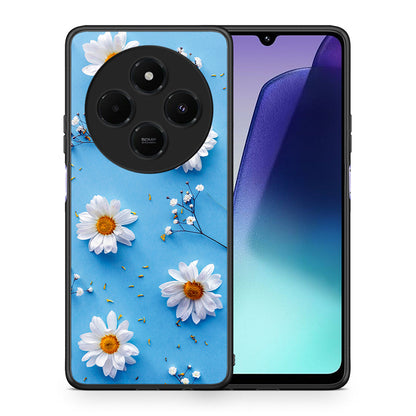 Θήκη Xiaomi Redmi 14C NFC / A3 Pro / Poco 75 4G / 5G Real Daisies από τη Smartfits με σχέδιο στο πίσω μέρος και μαύρο περίβλημα | Xiaomi Redmi 14C NFC / A3 Pro / Poco 75 4G / 5G Real Daisies case with colorful back and black bezels