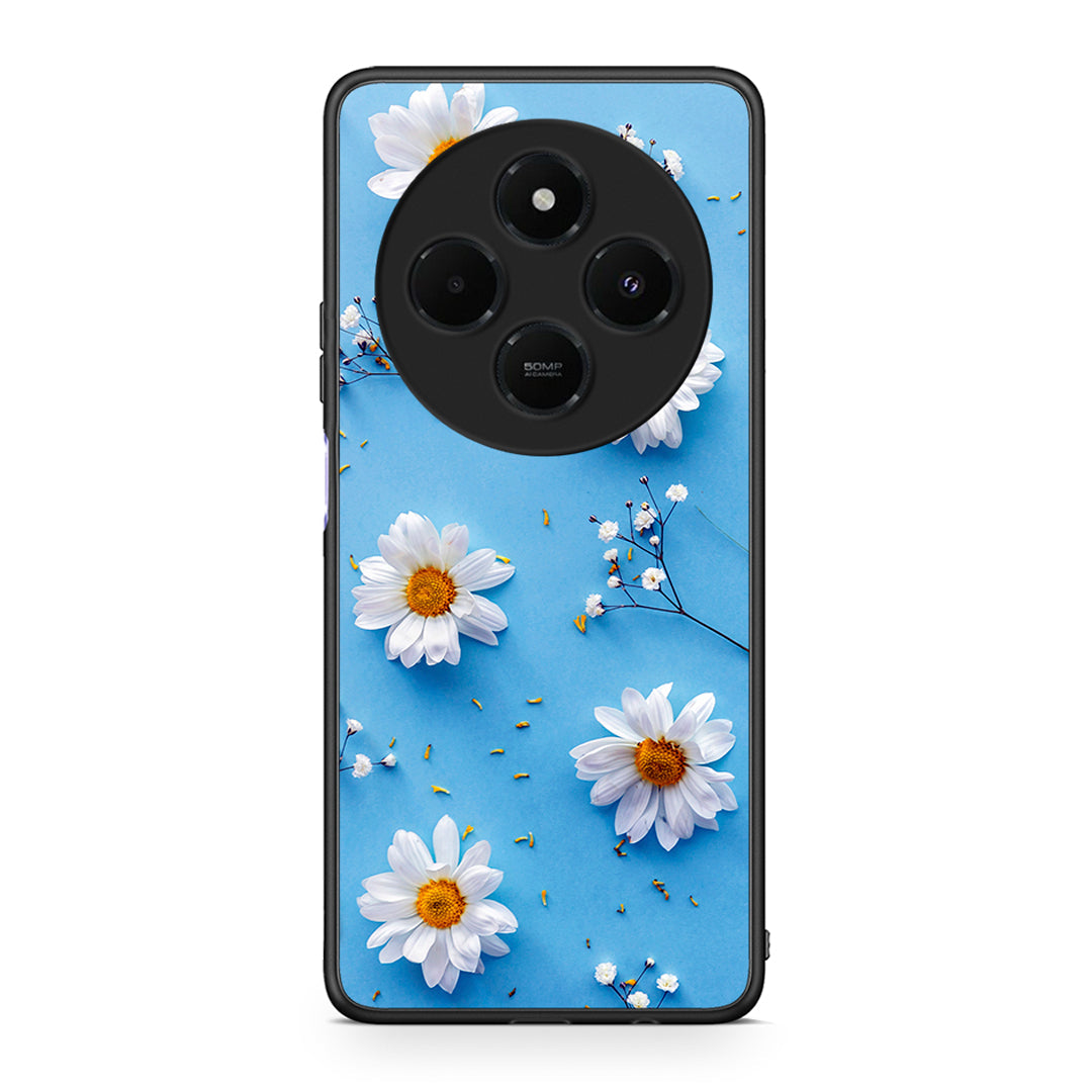 Xiaomi Redmi 14C NFC / A3 Pro / Poco 75 4G / 5G Real Daisies θήκη από τη Smartfits με σχέδιο στο πίσω μέρος και μαύρο περίβλημα | Smartphone case with colorful back and black bezels by Smartfits