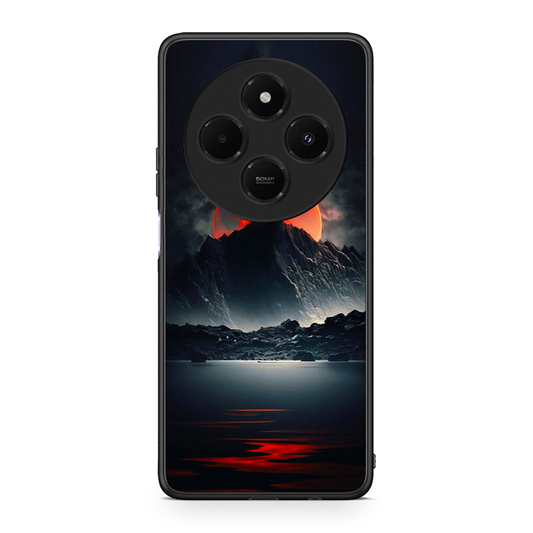 Xiaomi Redmi 14C NFC / A3 Pro / Poco 75 4G / 5G Red Full Moon θήκη από τη Smartfits με σχέδιο στο πίσω μέρος και μαύρο περίβλημα | Smartphone case with colorful back and black bezels by Smartfits