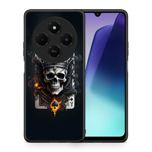 Θήκη Xiaomi Redmi 14C NFC / A3 Pro / Poco 75 4G / 5G Skull King Ace από τη Smartfits με σχέδιο στο πίσω μέρος και μαύρο περίβλημα | Xiaomi Redmi 14C NFC / A3 Pro / Poco 75 4G / 5G Skull King Ace case with colorful back and black bezels