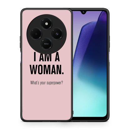 Θήκη Xiaomi Redmi 14C NFC / A3 Pro / Poco 75 4G / 5G Superpower Woman από τη Smartfits με σχέδιο στο πίσω μέρος και μαύρο περίβλημα | Xiaomi Redmi 14C NFC / A3 Pro / Poco 75 4G / 5G Superpower Woman case with colorful back and black bezels