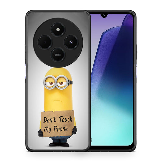 Θήκη Xiaomi Redmi 14C NFC / A3 Pro / Poco 75 4G / 5G Minion Text από τη Smartfits με σχέδιο στο πίσω μέρος και μαύρο περίβλημα | Xiaomi Redmi 14C NFC / A3 Pro / Poco 75 4G / 5G Minion Text case with colorful back and black bezels