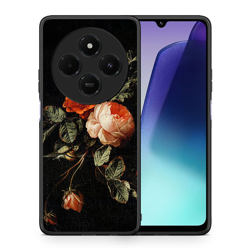 Θήκη Xiaomi Redmi 14C NFC / A3 Pro / Poco 75 4G / 5G Vintage Roses από τη Smartfits με σχέδιο στο πίσω μέρος και μαύρο περίβλημα | Xiaomi Redmi 14C NFC / A3 Pro / Poco 75 4G / 5G Vintage Roses case with colorful back and black bezels