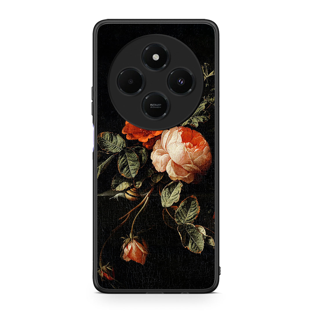 Xiaomi Redmi 14C NFC / A3 Pro / Poco 75 4G / 5G Vintage Roses θήκη από τη Smartfits με σχέδιο στο πίσω μέρος και μαύρο περίβλημα | Smartphone case with colorful back and black bezels by Smartfits