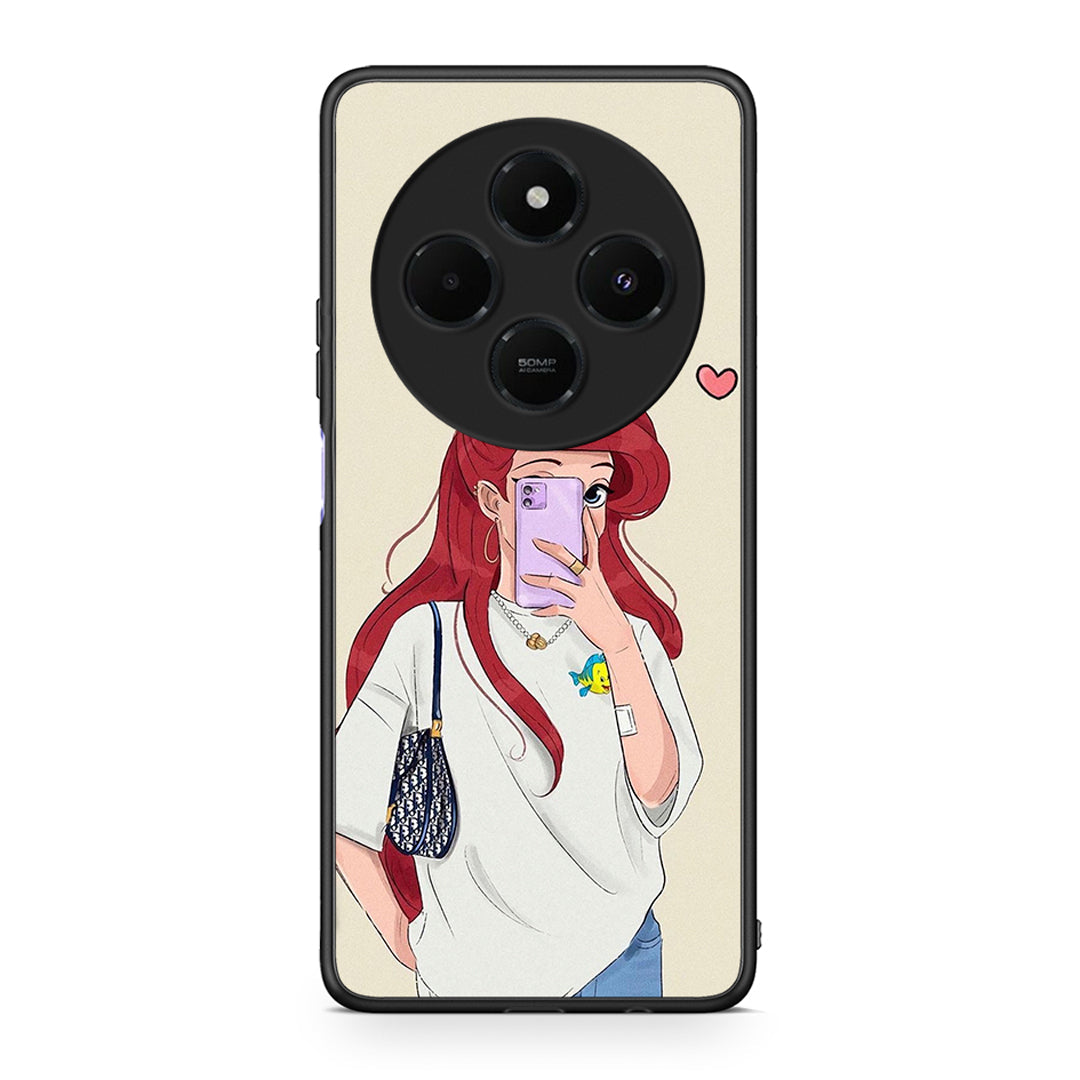 Xiaomi Redmi 14C NFC / A3 Pro / Poco 75 4G / 5G Walking Mermaid Θήκη από τη Smartfits με σχέδιο στο πίσω μέρος και μαύρο περίβλημα | Smartphone case with colorful back and black bezels by Smartfits