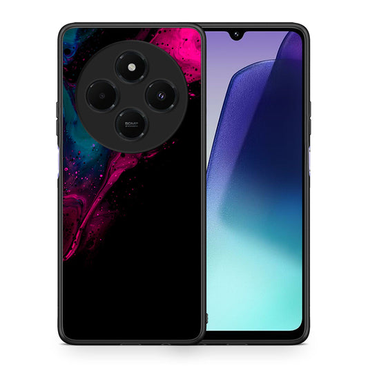 Θήκη Xiaomi Redmi 14C NFC / A3 Pro / Poco 75 4G / 5G Pink Black Watercolor από τη Smartfits με σχέδιο στο πίσω μέρος και μαύρο περίβλημα | Xiaomi Redmi 14C NFC / A3 Pro / Poco 75 4G / 5G Pink Black Watercolor case with colorful back and black bezels