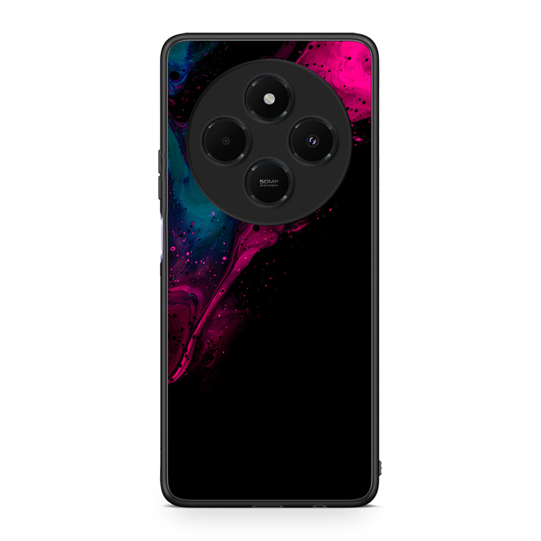 4 - Xiaomi Redmi 14C NFC / A3 Pro / Poco 75 4G / 5G Pink Black Watercolor case, cover, bumper