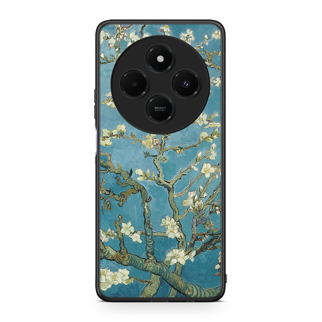 Xiaomi Redmi 14C NFC / A3 Pro / Poco 75 4G / 5G White Blossoms θήκη από τη Smartfits με σχέδιο στο πίσω μέρος και μαύρο περίβλημα | Smartphone case with colorful back and black bezels by Smartfits