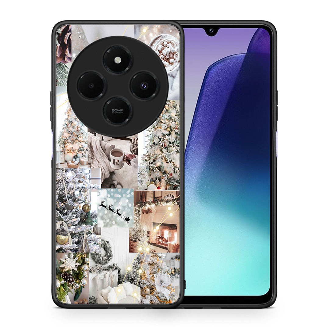 Θήκη Xiaomi Redmi 14C NFC / A3 Pro / Poco 75 4G / 5G White Christmas από τη Smartfits με σχέδιο στο πίσω μέρος και μαύρο περίβλημα | Xiaomi Redmi 14C NFC / A3 Pro / Poco 75 4G / 5G White Christmas case with colorful back and black bezels