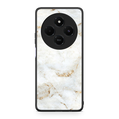 Xiaomi Redmi 14C NFC / A3 Pro / Poco 75 4G / 5G White Gold Marble θήκη από τη Smartfits με σχέδιο στο πίσω μέρος και μαύρο περίβλημα | Smartphone case with colorful back and black bezels by Smartfits