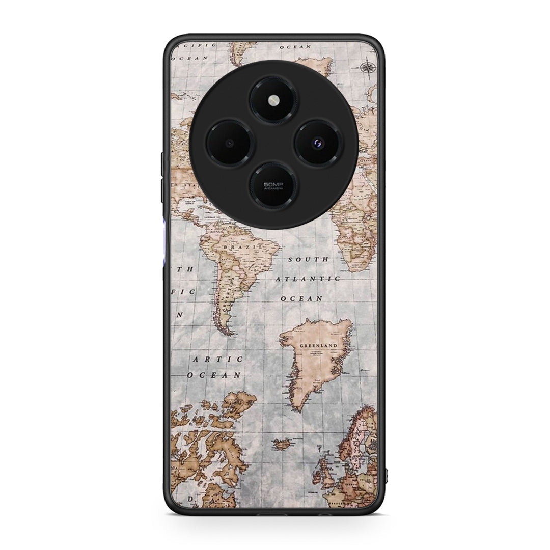 Xiaomi Redmi 14C NFC / A3 Pro / Poco 75 4G / 5G World Map Θήκη από τη Smartfits με σχέδιο στο πίσω μέρος και μαύρο περίβλημα | Smartphone case with colorful back and black bezels by Smartfits