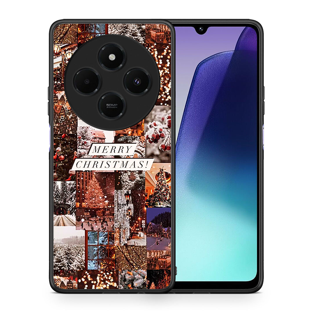 Θήκη Xiaomi Redmi 14C NFC / A3 Pro / Poco 75 4G / 5G Xmas Collage από τη Smartfits με σχέδιο στο πίσω μέρος και μαύρο περίβλημα | Xiaomi Redmi 14C NFC / A3 Pro / Poco 75 4G / 5G Xmas Collage case with colorful back and black bezels