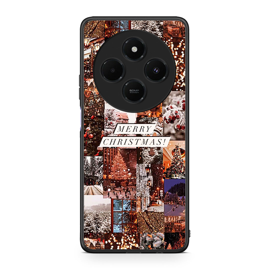 Xiaomi Redmi 14C NFC / A3 Pro / Poco 75 4G / 5G Xmas Collage θήκη από τη Smartfits με σχέδιο στο πίσω μέρος και μαύρο περίβλημα | Smartphone case with colorful back and black bezels by Smartfits