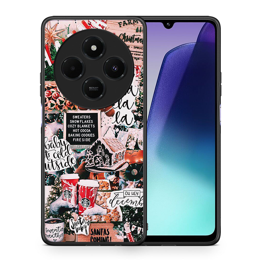 Θήκη Xiaomi Redmi 14C NFC / A3 Pro / Poco 75 4G / 5G Xmas Habbits από τη Smartfits με σχέδιο στο πίσω μέρος και μαύρο περίβλημα | Xiaomi Redmi 14C NFC / A3 Pro / Poco 75 4G / 5G Xmas Habbits case with colorful back and black bezels