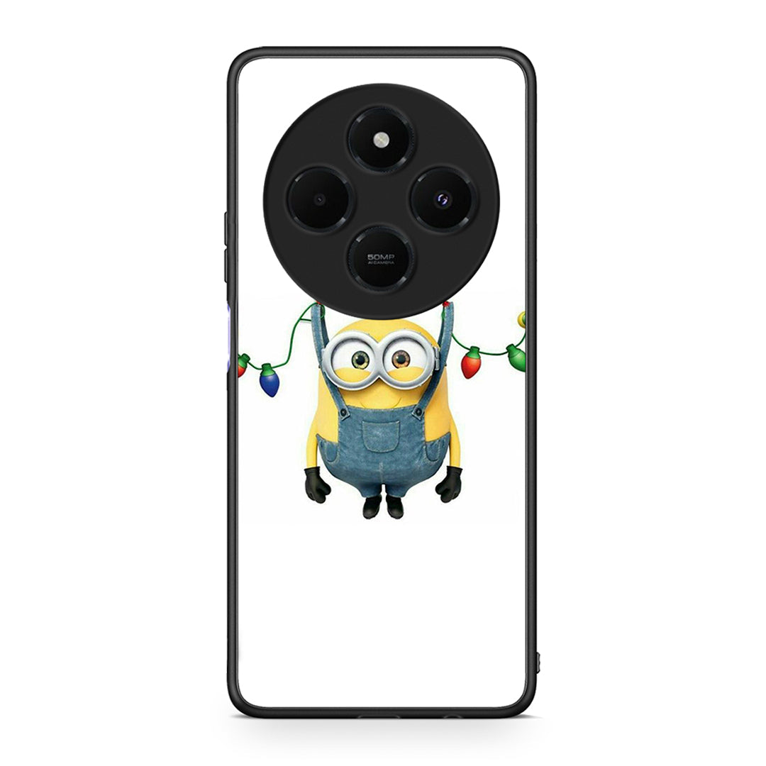 Xiaomi Redmi 14C NFC / A3 Pro / Poco 75 4G / 5G Xmas Minion Lights θήκη από τη Smartfits με σχέδιο στο πίσω μέρος και μαύρο περίβλημα | Smartphone case with colorful back and black bezels by Smartfits