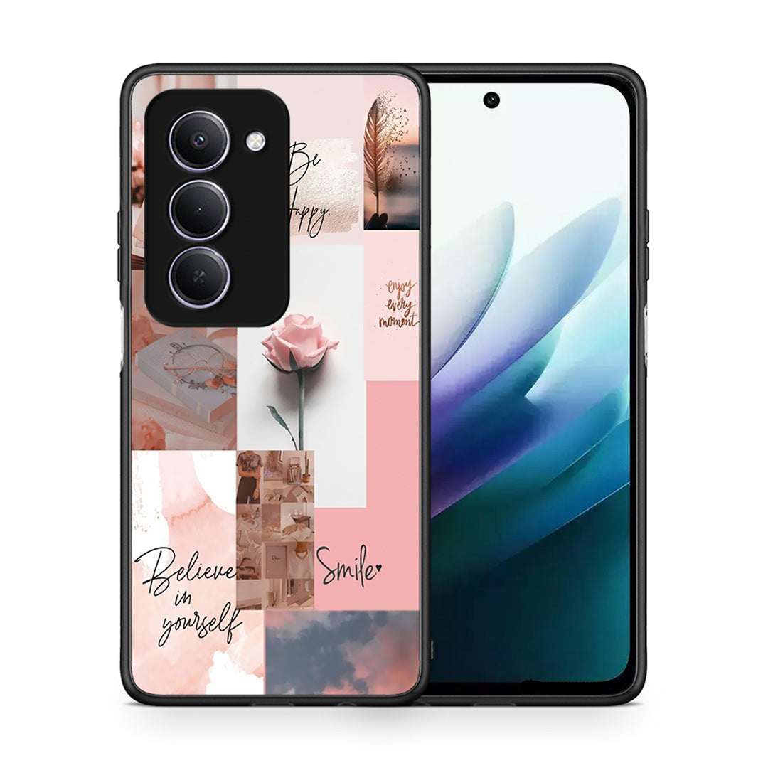 Θήκη Xiaomi Redmi 15 Aesthetic Collage από τη Smartfits με σχέδιο στο πίσω μέρος και μαύρο περίβλημα | Xiaomi Redmi 15 Aesthetic Collage case with colorful back and black bezels