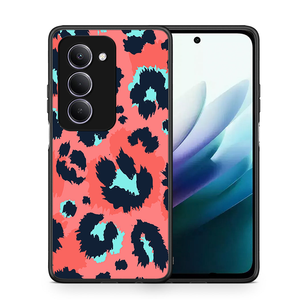Θήκη Xiaomi Redmi 15 Pink Leopard Animal από τη Smartfits με σχέδιο στο πίσω μέρος και μαύρο περίβλημα | Xiaomi Redmi 15 Pink Leopard Animal case with colorful back and black bezels