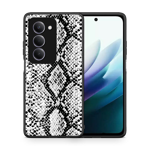 Θήκη Xiaomi Redmi 15 White Snake Animal από τη Smartfits με σχέδιο στο πίσω μέρος και μαύρο περίβλημα | Xiaomi Redmi 15 White Snake Animal case with colorful back and black bezels